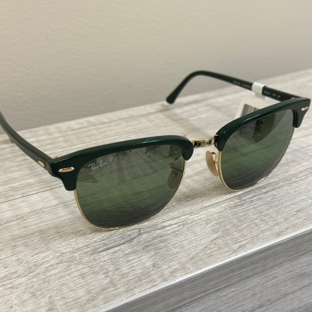 CLUBMASTER CHROMANCE POLARIZED - Polished Green On Gold 55/11